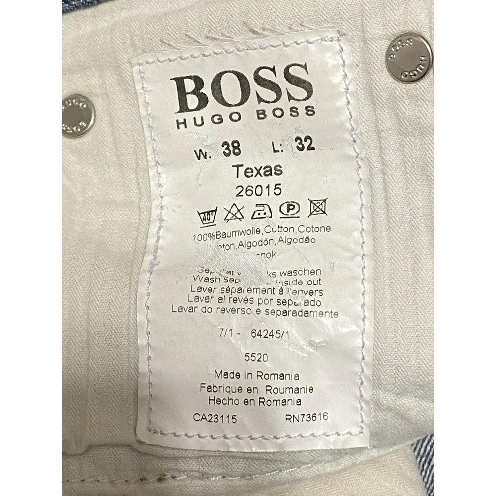Hugo Boss Texas 26015 Mens Blue Straight Leg Jeans W38 L32 Medium Wash Denim